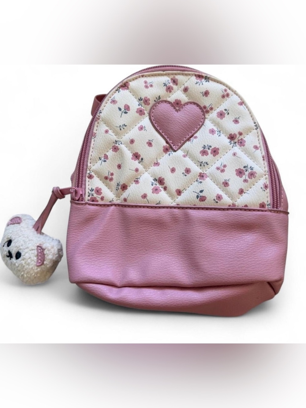 Kids Pink Floral Heart Mini Backpack